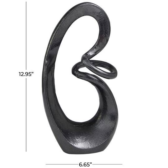 13" Contemporary Swirl Aluminum Sculpture